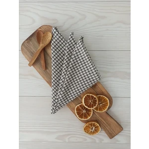 Doku | 6'lı Keten Piti Kareli Kahverengi Peçete - Piknik Dekorasyonu 40 x 40 cm