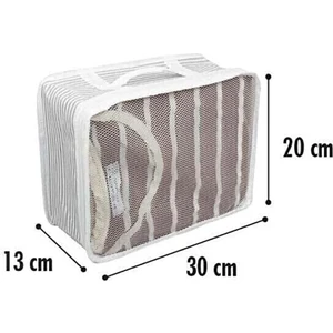 Magic Lady Valiz İçi 6'lı Düzenleyici Organizer Set Gri Çizgili