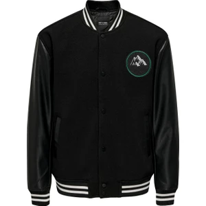 Only & Sons Erkek Düğmeli Siyah Kolej Ceket - 22026189