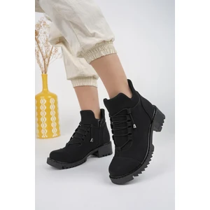 Molde Garantili Kadın Streç Lastik Bağcıklı Fermuarlı Bot