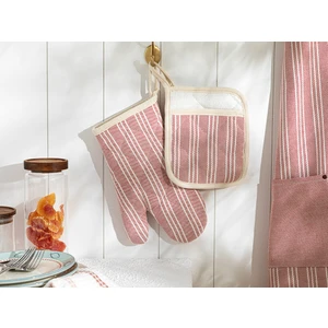 English Home Scratch Line Pamuk 2'li Mutfak Seti 19X28CM+20X15 cm Kırmızı