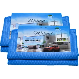 Wilma Secret Lüx Hamarat Büyük Boy 50X70 cm Mavi 2 Adet - Profesyonel Yüksek Kalite Oto Yıkama ve Kurulama Bezi Cam Bezi