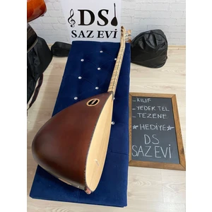 DS Saz Evi  Profesyonel Maun Tekne Kısa Sap Bağlama Saz Jacklı Sedefli Kılıf Yedek Tel Tezene Hediye