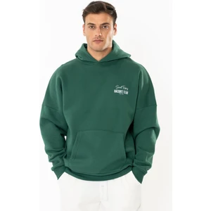 Racquet Club Oversize Hoodie Erkek - Yeşil