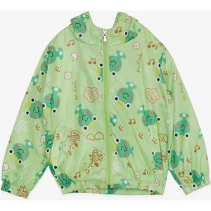 Girls & Boys Erkek Çocuk Yağmurluk Prens Kurbağacık Desenli 1-5 Yaş, Fıstık Yeşili