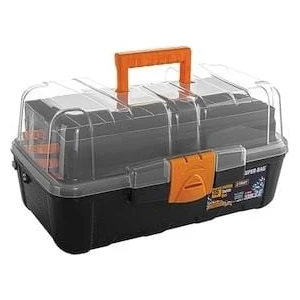 16" Raflı Balıkçı Takım Çantası Siyah