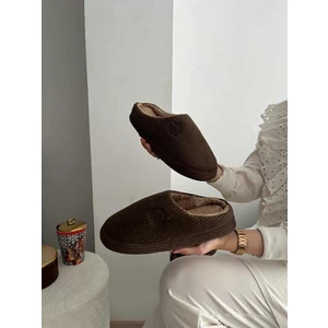 BEHTAH KUNDURA Nakışlı Kadife Erkek Önü Kapalı Kışlık Terlik Günlük Ev Içi Terlik Çeyiz Bohça