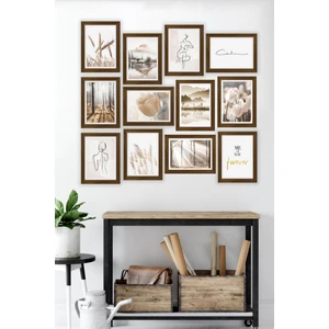 12 Parça Çerçeve Görünümlü Mdf Tablo Seti