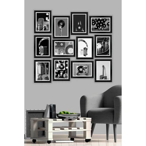 12 Parça Çerçeve Görünümlü Mdf Tablo Seti