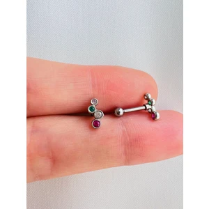 By Dilek Çetin Accessory Çelik Multicolor Kıkırdak Helix Tragus Piercing