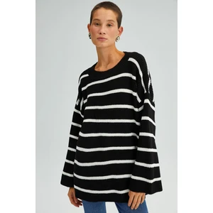 Touche Çizgili Oversize Triko Tunik