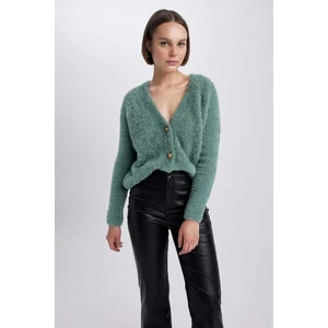 Oversize Fit V Yaka Triko Hırka K7886AZ23WN