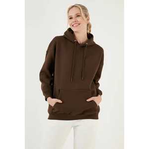 Regular Fit Pamuklu Kapüşonlu Yaka Şardonlu Kışlık Sweat Bayan SWEAT 5863854