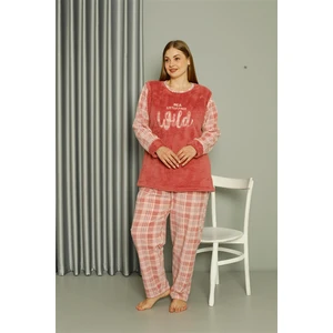 Welsoft Polar Kadın Büyük Beden Pudra Pijama Takımı 808040