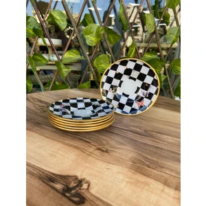 Gürcü Glass Damalı Kelebekli Çay Tabağı 6 Adet 12,5 cm