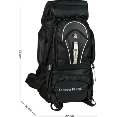 Cakard Dağcı Sırt Çantası Outdoor 95+10LT Impertex Kumaşla Dayanıklı ve