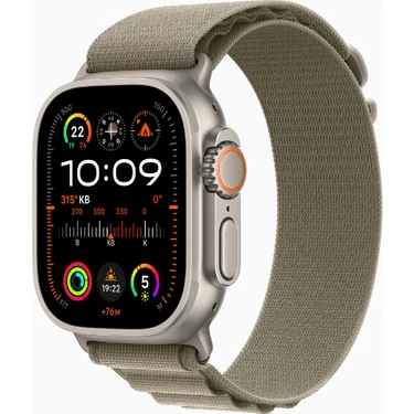 Apple Watch Ultra 2 Gps + Cellular, 49MM Titanyum Kasa Olive Alpine Loop - Large