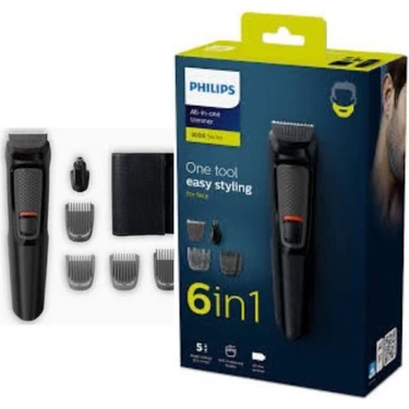 Philips 6+1 Başlıklı Islak Kuru Traş Makinası Kablosuz Kullanım Siyah Renk Delux 2022