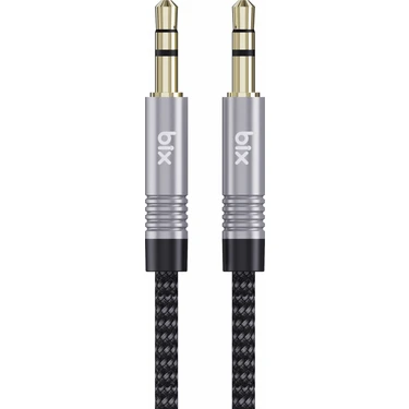 Bix BXAU103 3.5mm Erkek To Erkek Örgülü Stereo Aux Ses Kablosu 3
