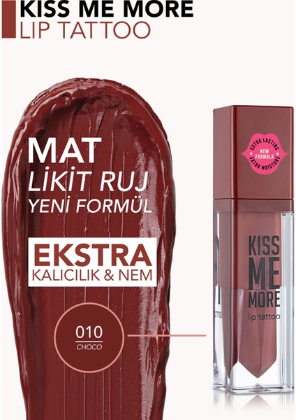 Kiss Me More Yüksek Pigmentli & Mat Bitişli Nemlendirici Likit Ruj