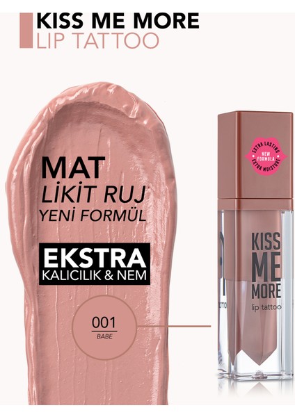 Kiss Me More Yüksek Pigmentli & Mat Bitişli Nemlendirici Likit Ruj