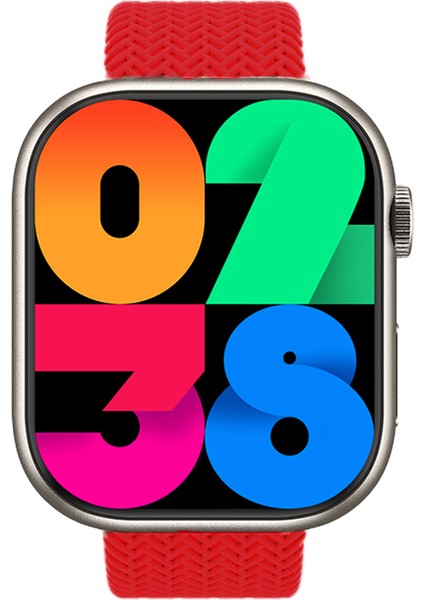 Global 2023 Watch 9 Pro Amoled Ekran Android Ios Uyumlu Akıllı Saat Kırmızı WNE0322