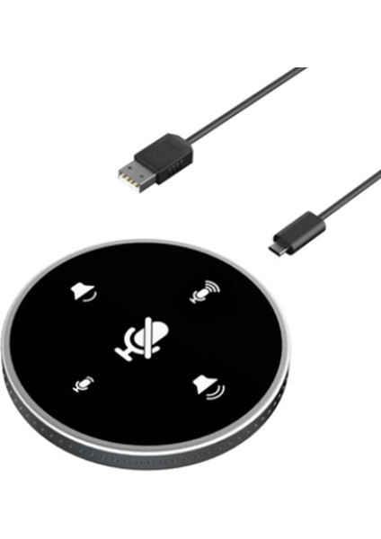 USB Konferans Mikrofonu 360° Çok Yönlü Mikrofon, Pc Dizüstü Bilgisayar Için Sessiz (Yurt Dışından)