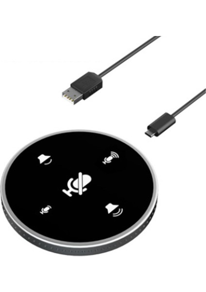 USB Konferans Mikrofonu 360° Çok Yönlü Mikrofon, Pc Dizüstü Bilgisayar Için Sessiz (Yurt Dışından)