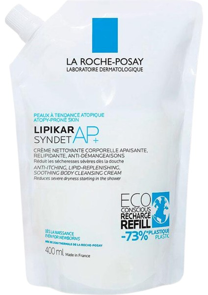 La Roche-Posay Lipikar Syndet Kuru Ciltler İçin Vücut Yıkama Jeli, Yeniden Dolum Paketi 400 ML