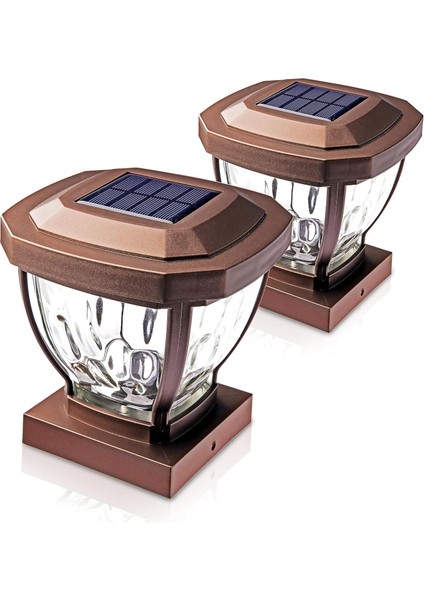 Security Dış Mekan Solar Direk Başlığı Işıkları - Kahverengi