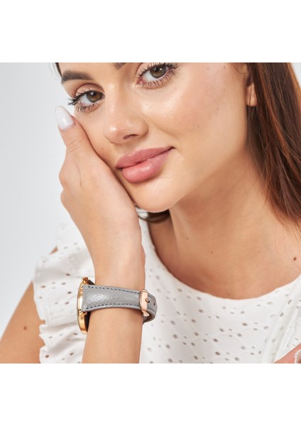 Samsung Galaxy Watch Kadın Deri Kordon Samsung Watch4 Watch5 Watch 6 Watch 5 Pro 40 MM 43 MM 44 MM 45 MM 46 MM 47 MM 20MM Hakiki Deri Kayış Gri modelleri