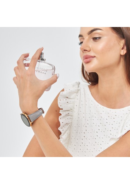 Samsung Galaxy Watch Kadın Deri Kordon Samsung Watch4 Watch5 Watch 6 Watch 5 Pro 40 MM 43 MM 44 MM 45 MM 46 MM 47 MM 20MM Hakiki Deri Kayış Gri indirimleri