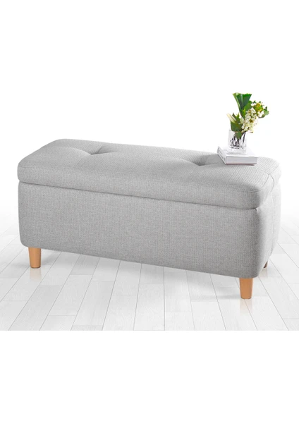 Lorence Home Rocio Sandıklı Bench Puf Açık Gri