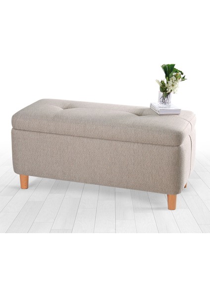 Lorence Home Rocio Sandıklı Bench Puf Kahve