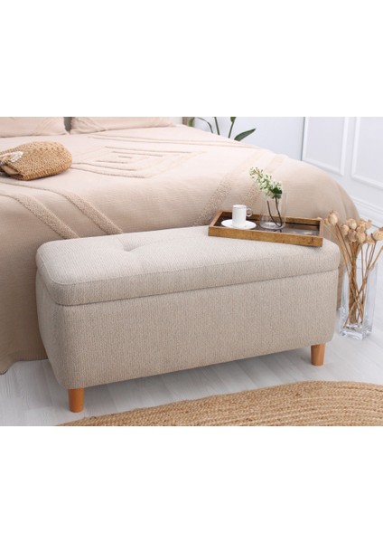 Lorence Home Rocio Sandıklı Bench Puf Kahve