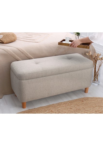 Lorence Home Rocio Sandıklı Bench Puf Kahve