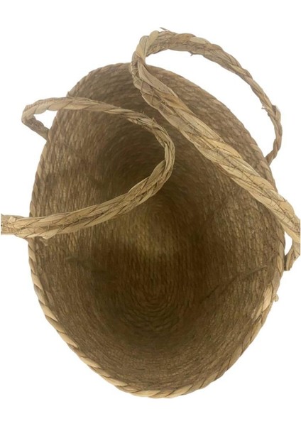 Dekoratif Rattan Hasır Sepeti, Çok Amaçlı Düzenleme, Saklama, Sepeti 42 x 27