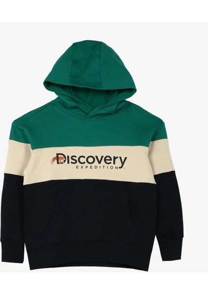 Discovery Expedition Lacivert Erkek Çocuk Kapüşonlu Blok Sweatshirt D3WB-SWT28