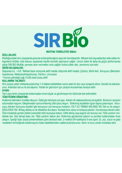 Bitkisel Özlü Mutfak Temizleyici 500 ml