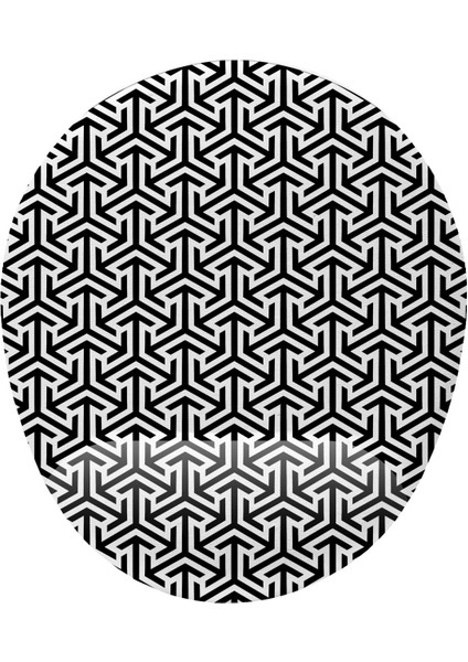 Siyah Desenli Bilek Destekli Kaymaz Buruşmaz Kırılmaz Mouse Pad