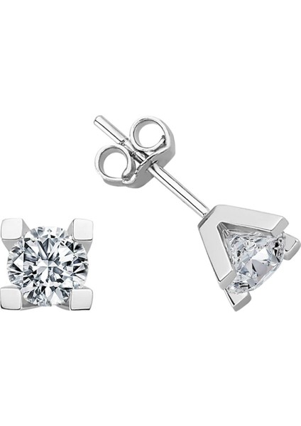 E Renk 1,42 Karat Pırlanta Tektaş Küpe 0423E0012