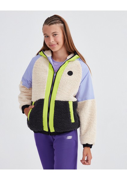 G Outdoor Fleece Full Zip Sherpa Kız Çocuk Mor Ceket SK232176-505