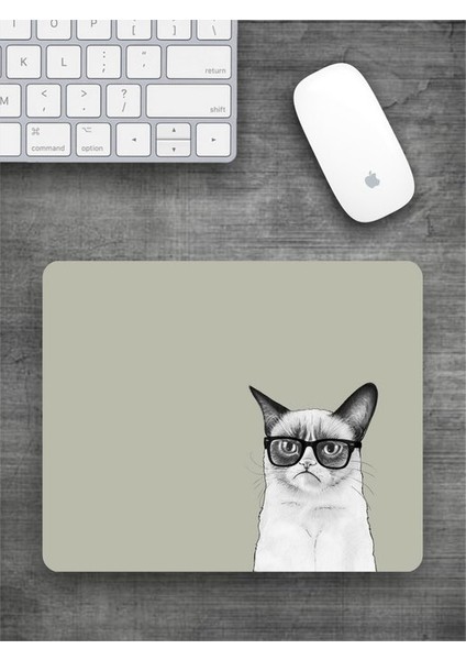 Kediler Baskılı Dikdörtgen Mouse Pad