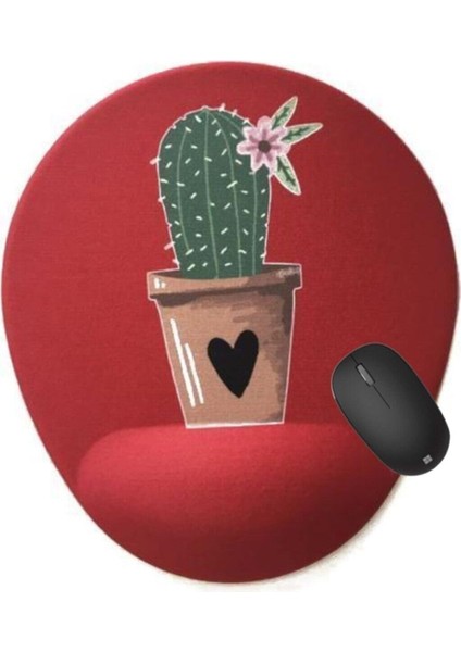 Cactus Bılek Desteklı Mouse Pad - Kırmızı