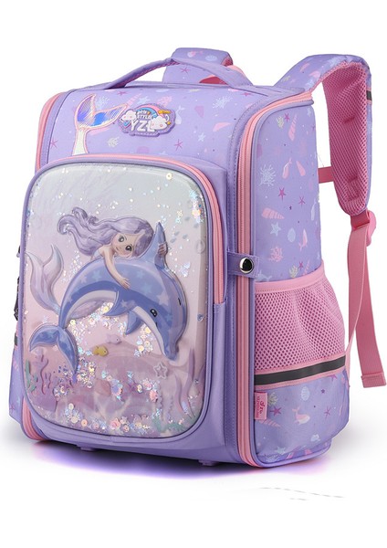 2023 Yeni Kız Ilköğretim Okulu Çocuk Okul Çantaları 1-3 Sınıf Hafif Sırt Çantası Denizkızı Küçük (Yurt Dışından)