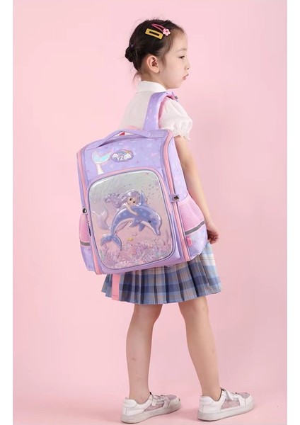 2023 Yeni Kız Ilköğretim Okulu Çocuk Okul Çantaları 1-3 Sınıf Hafif Sırt Çantası Denizkızı Küçük (Yurt Dışından) fiyatları