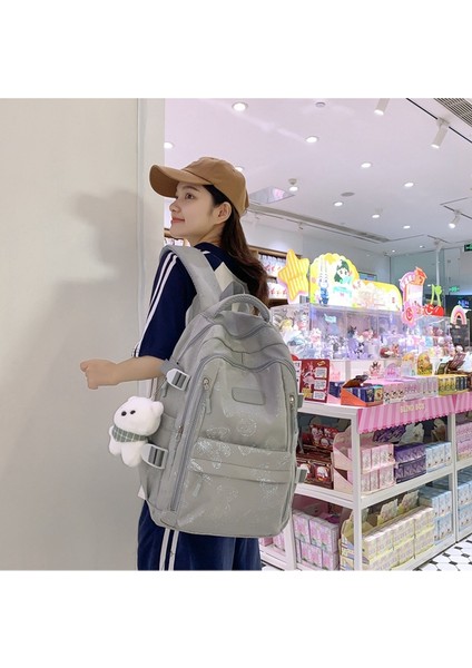 2023 Yaz Yeni Okul Çantası Graffiti Ayı Yansıtıcı Sırt Çantası Üniversite Öğrencisi Moda Seyahat Sırt Çantası (Yurt Dışından) indirimleri