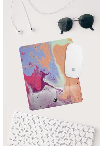 Renkli Desenli Bilek Destekli Dikdörtgen Mouse Pad Mouse Altlığı