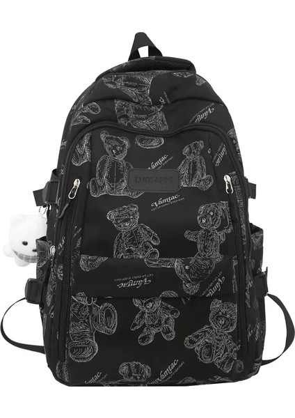 2023 Yaz Yeni Okul Çantası Graffiti Ayı Yansıtıcı Sırt Çantası Üniversite Öğrencisi Moda Seyahat Sırt Çantası (Yurt Dışından)