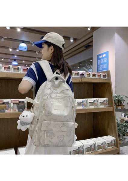 2023 Yaz Yeni Okul Çantası Graffiti Ayı Yansıtıcı Sırt Çantası Üniversite Öğrencisi Moda Seyahat Sırt Çantası (Yurt Dışından) fiyatları